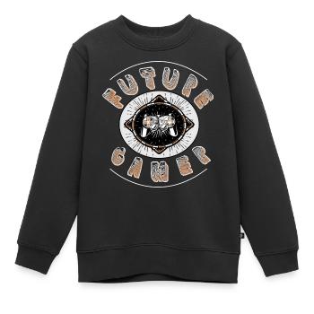 Futur joueur - Sweat Premium enfant bio - noir - Devant - AI Model Kid Female (0cm)