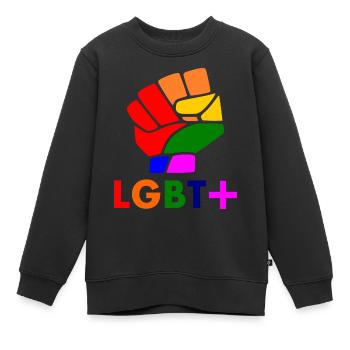 Lgbt - Sweat Premium enfant bio - noir - Devant - AI Model Kid Female (0cm)