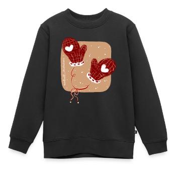 Handschuhe im Winter - Kinder Premium Organic Sweatshirt - Schwarz - Vorne - AI Model Kid Female (0cm)