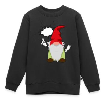Grummelzwerg Mad - Kids Premium Organic Sweatshirt - black - Front - AI Model Kid Female (0cm)