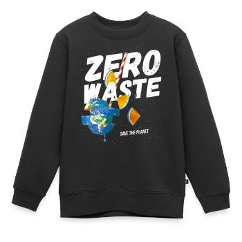Null Abfall, es gibt keinen Planeten B, Erde, Klima C - Kinder Premium Organic Sweatshirt - Schwarz - Vorne - AI Model Kid Female (0cm)