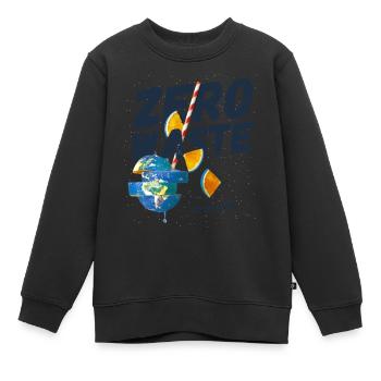 Zero waste, planet B - Kinder Premium Organic Sweatshirt - Schwarz - Vorne - AI Model Kid Female (0cm)