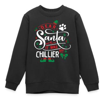 Hund Weihnachten Hunderasse Chillier - Kinder Premium Organic Sweatshirt - Schwarz - Vorne - AI Model Kid Female (0cm)