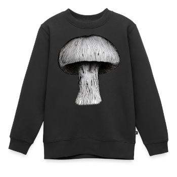 Champignons Champignons Vénéneux Mycologie Terreuse Naturelle 4 - Sweat Premium enfant bio - noir - Devant - AI Model Kid Female (0cm)