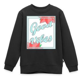 Gute Stimmung - Kinder Premium Organic Sweatshirt - Schwarz - Vorne - AI Model Kid Female (0cm)