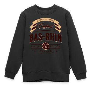 Département 67 Département Du Bas-Rhin France - Sweat Premium enfant bio - noir - Devant - AI Model Kid Female (0cm)