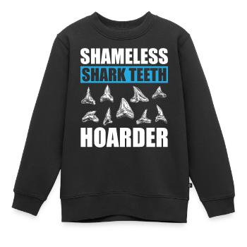 Collecting shark teeth - Kids Premium Organic Sweatshirt - black - Front - AI Model Kid Female (0cm)