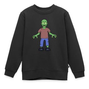 Verängstigter Zombie - Kinder Premium Organic Sweatshirt - Schwarz - Vorne - AI Model Kid Female (0cm)