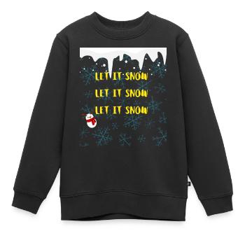 Snow | Let it Snow | Flakes | Snow figure | Santa - Kinder Premium Organic Sweatshirt - Schwarz - Vorne - AI Model Kid Female (0cm)