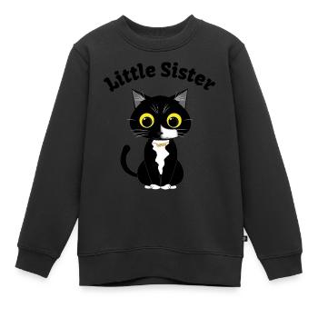 Kleine Schwester Kätzchen - Kinder Premium Organic Sweatshirt - Schwarz - Vorne - AI Model Kid Female (0cm)