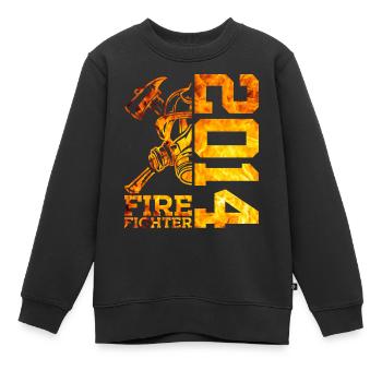 12E ANNIVERSAIRE DE LA BRIGADE DES POMPIERS 2014 - Sweat Premium enfant bio - noir - Devant - AI Model Kid Female (0cm)