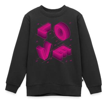 LOVE ROSE - Sweat Premium enfant bio - noir - Devant - AI Model Kid Female (0cm)