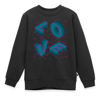 Graphique LOVE - Sweat Premium enfant bio - noir - Devant - AI Model Kid Female (0cm)