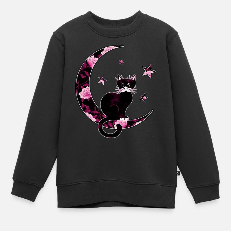 Katze - Kinder Premium Organic Sweatshirt - Schwarz