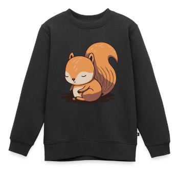 Eichhoernchen Squrirrel Comic Cute Kawaii 1 - Kinder Premium Organic Sweatshirt - Schwarz - Vorne - AI Model Kid Female (0cm)