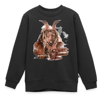 Krampus Percht Devil 2314 - Sweat Premium enfant bio - noir - Devant - AI Model Kid Female (0cm)