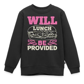 WIRD MITTAGESSEN ZUR VERFÜGUNG GESTELLT HUND - Kinder Premium Organic Sweatshirt - Schwarz - Vorne - AI Model Kid Female (0cm)