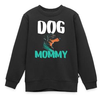 Dog Mommy Attitude Chiots - Sweat Premium enfant bio - noir - Devant - AI Model Kid Female (0cm)