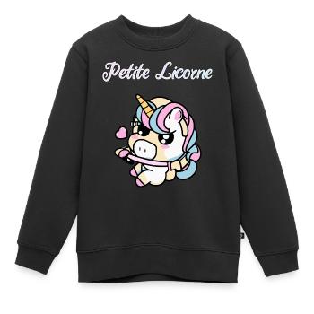 Petite licorne - Sweat Premium enfant bio - noir - Devant - AI Model Kid Female (0cm)