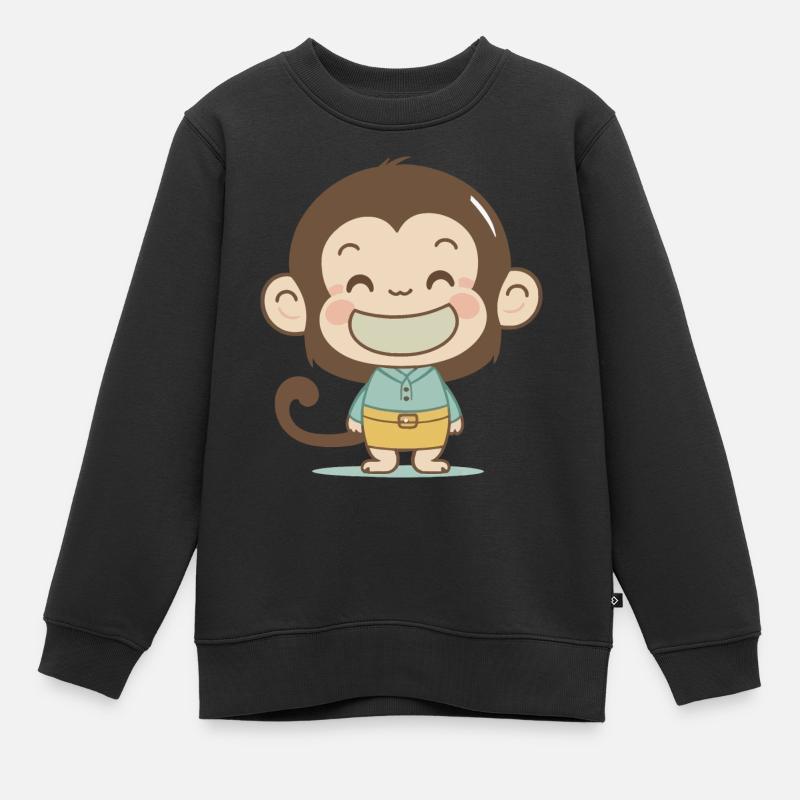 Monkey - Kids Premium Organic Sweatshirt - black
