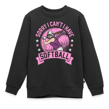 Tut mir leid, ich kann nicht Softball haben - Kinder Premium Organic Sweatshirt - Schwarz - Vorne - AI Model Kid Female (0cm)