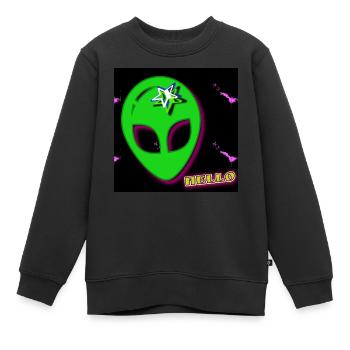 Hello (Alien) - Boutique WoW - 2023 - Sweat Premium enfant bio - noir - Devant - AI Model Kid Female (0cm)