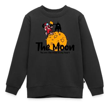 The moon, you are the moon in my heart, Spaceman - Kinder Premium Organic Sweatshirt - Schwarz - Vorne - AI Model Kid Female (0cm)