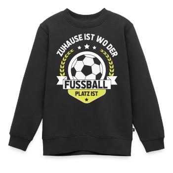 Zuhause ist wo der Fußballplatz ist - Kinder Premium Organic Sweatshirt - Schwarz - Vorne - AI Model Kid Female (0cm)