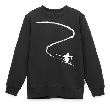 Ski ski ski motif pour skieurs - Sweat Premium enfant bio - noir - Devant - AI Model Kid Female (0cm)