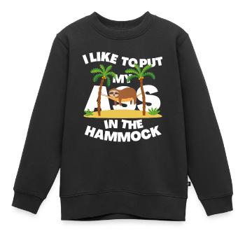 J’AIME METTRE MON CUL DANS UN HAMAC - Sweat Premium enfant bio - noir - Devant - AI Model Kid Female (0cm)
