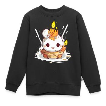 La bougie d'anniversaire Kawaii - Sweat Premium enfant bio - noir - Devant - AI Model Kid Female (0cm)