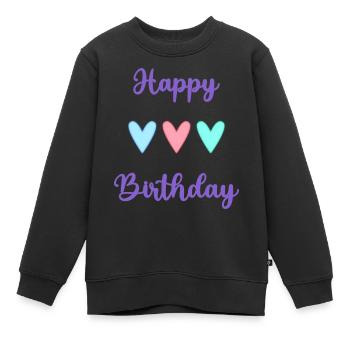 ALLES GUTE ZUM GEBURTSTAG!. ALLES GUTE ZUM GEBURTSTAG!. JAHRESTAG. - Kinder Premium Organic Sweatshirt - Schwarz - Vorne - AI Model Kid Female (0cm)