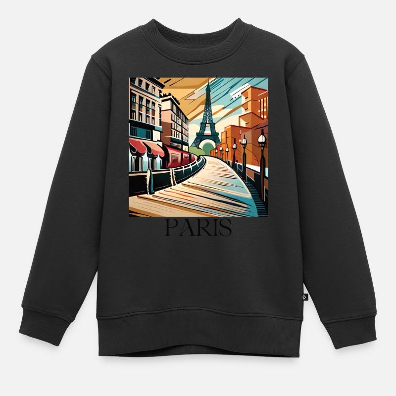 PARIS - Kinder Premium Organic Sweatshirt - Schwarz