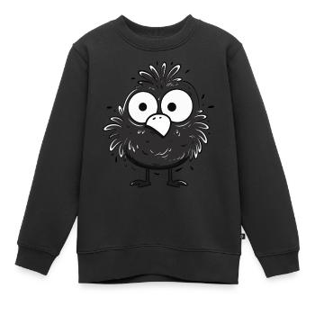 Mignon petit oiseau noir - Sweat Premium enfant bio - noir - Devant - AI Model Kid Female (0cm)