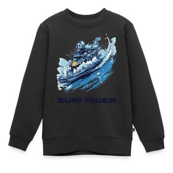 Marine Motorrad Surfrider - Kinder Premium Organic Sweatshirt - Schwarz - Vorne - AI Model Kid Female (0cm)