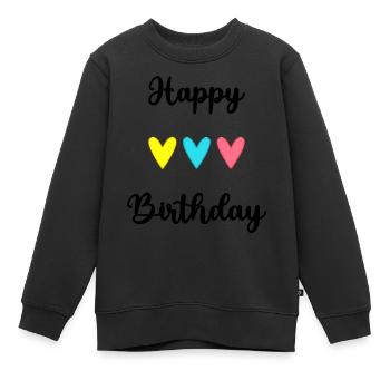 ALLES GUTE ZUM GEBURTSTAG!. ALLES GUTE ZUM GEBURTSTAG!. JAHRESTAG. - Kinder Premium Organic Sweatshirt - Schwarz - Vorne - AI Model Kid Female (0cm)