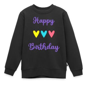 ALLES GUTE ZUM GEBURTSTAG!. ALLES GUTE ZUM GEBURTSTAG!. JAHRESTAG. - Kinder Premium Organic Sweatshirt - Schwarz - Vorne - AI Model Kid Female (0cm)