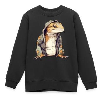 Fijo Salamandre - Sweat Premium enfant bio - noir - Devant - AI Model Kid Female (0cm)