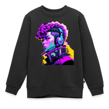 Musik Cyborg Headset - Kinder Premium Organic Sweatshirt - Schwarz - Vorne - AI Model Kid Female (0cm)
