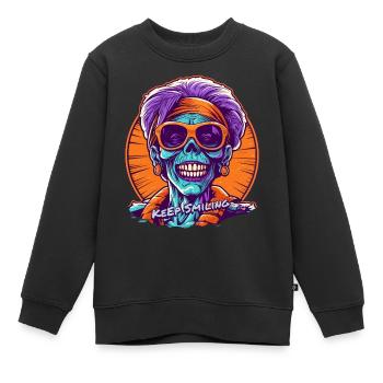 Keep Smiling - la momie - Sweat Premium enfant bio - noir - Devant - AI Model Kid Female (0cm)