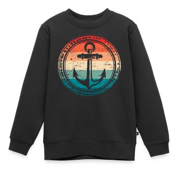Anker Symbol Seemann Seefahrer Kapitän - Kinder Premium Organic Sweatshirt - Schwarz - Vorne - AI Model Kid Female (0cm)