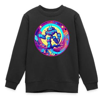 Böser Roboter Serie 005 - Kinder Premium Organic Sweatshirt - Schwarz - Vorne - AI Model Kid Female (0cm)