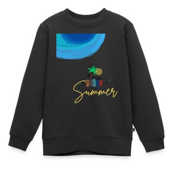 Hello Summer - Kinder Premium Organic Sweatshirt - Schwarz - Vorne - AI Model Kid Female (0cm)