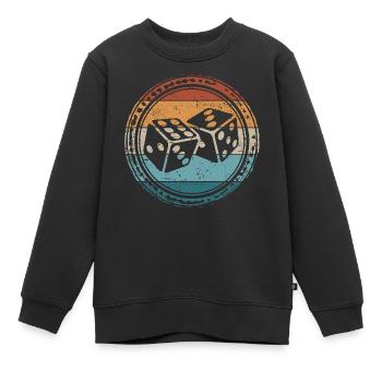 Cube rétro - Sweat Premium enfant bio - noir - Devant - AI Model Kid Female (0cm)