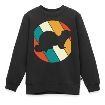 Vintage Ferret Enthusiast Weasel Vintage - Kinder Premium Organic Sweatshirt - Schwarz - Vorne - AI Model Kid Female (0cm)
