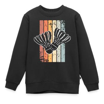 Badminton Federball - Kinder Premium Organic Sweatshirt - Schwarz - Vorne - AI Model Kid Female (0cm)