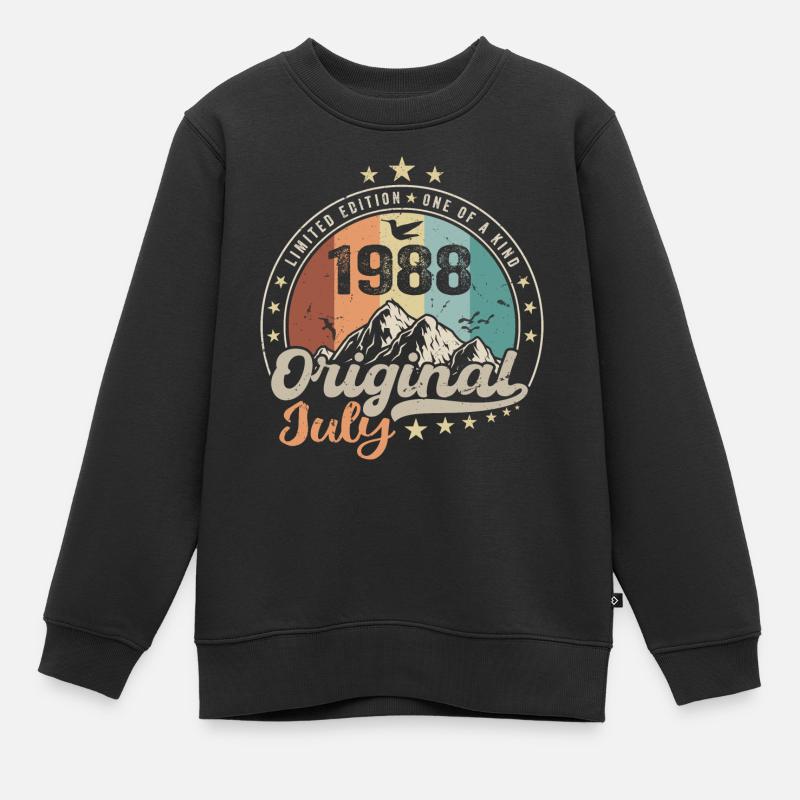Juli 1988 Jubiläumsgeschenkidee Juli 1988 - Kinder Premium Organic Sweatshirt - Schwarz
