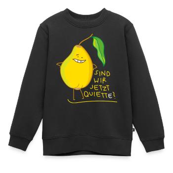 Lustige Quitte mit wortspiel - Kinder Premium Organic Sweatshirt - Schwarz - Vorne - AI Model Kid Female (0cm)