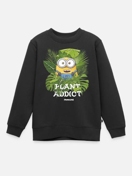 Minions Plant Addict Met Planten - Kinder Premium sweater biologisch - zwart