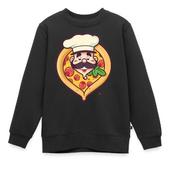 Slice of Heaven Der Traum eines Pizzaliebhabers - Kinder Premium Organic Sweatshirt - Schwarz - Vorne - AI Model Kid Female (0cm)